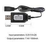 ที่ชาร์จแบตเตอรี่ลิเธียม 7.4V สำหรับของเล่นเครื่องบิน พร้อมสายข้อมูล USB