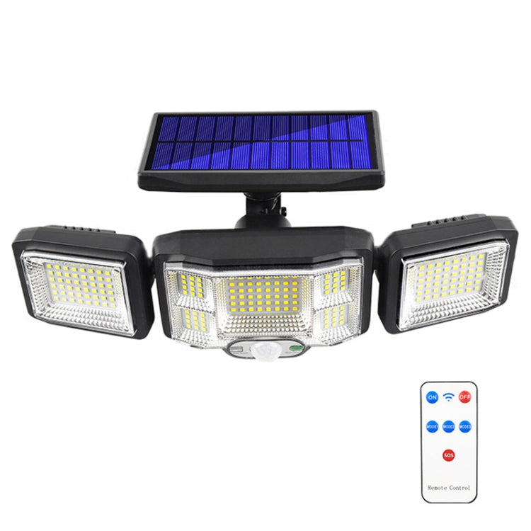ไฟสปอร์ตไลท์โซลาร์เซลล์ติดผนังพร้อมรีโมทคอนโทรล LED เซ็นเซอร์หมุนสามทิศทาง, 192LED แบบบูรณาการ, 192COB แบบบูรณาการ, 192LED แบบแยก, 192COB แบบแยก
