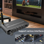 เครื่องรับส่งเสียงบลูทูธ 5.1 พร้อมไฟเบอร์ออปติก โคแอกเชียล USB และรีโมทคอนโทรล รุ่น A05