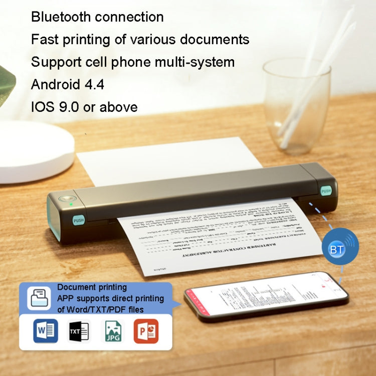 เครื่องพิมพ์ความร้อนแบบพกพาไร้สาย Bluetooth M08F รุ่นสีดำเขียว ขนาด A4 รุ่นสีดำ ขนาด A4 รุ่นสีขาว ขนาด A4 รุ่นสีขาวส้ม ขนาด A4 รุ่นสีเขียว ขนาด A4 รุ่นสีชมพู ขนาด A4 รุ่นสีเทา ขนาด A4 รุ่นสีเงิน ขนาด A4 รุ่นสีดำเขียว ขนาด Letter