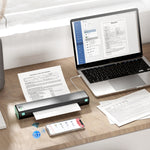 เครื่องพิมพ์ความร้อนแบบพกพาไร้สาย Bluetooth M08F รุ่นสีดำเขียว ขนาด A4 รุ่นสีดำ ขนาด A4 รุ่นสีขาว ขนาด A4 รุ่นสีขาวส้ม ขนาด A4 รุ่นสีเขียว ขนาด A4 รุ่นสีชมพู ขนาด A4 รุ่นสีเทา ขนาด A4 รุ่นสีเงิน ขนาด A4 รุ่นสีดำเขียว ขนาด Letter
