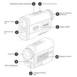 PGM JQ015 เครื่องวัดระยะเลเซอร์กอล์ฟกันน้ำ IP54 กล้องโทรทรรศน์, ระยะวัด: 400m, ระยะวัด: 600m (สีขาว)