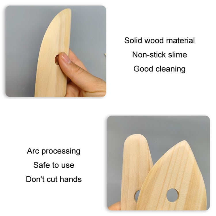 Wooden Skeleton Knife Pottery Scraper Handmade Tools, 5pcs/set