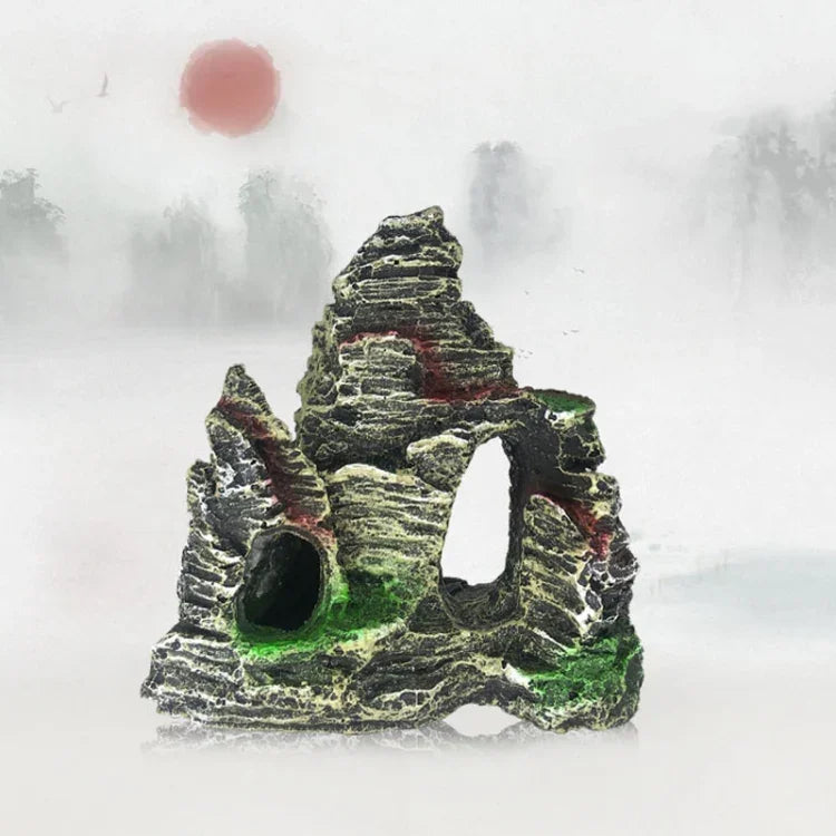 Stone Fish Tank Landscape Simulation Resin Aquarium Decorative Ornament, Style:, Cave Mountain C, Cave Mountain D, Small Rockery, Three-legged Rockery, Big Rockery, Shunfeng Mountain, Yu Mountain
