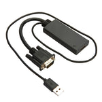 สายแปลง HD55Y VGA เป็น HDMI พร้อม USB และแหล่งจ่ายไฟ, VGA+USB เป็น HDMI ความละเอียด HD 1080P
