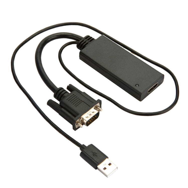 สายแปลง HD55Y VGA เป็น HDMI พร้อม USB และแหล่งจ่ายไฟ, VGA+USB เป็น HDMI ความละเอียด HD 1080P