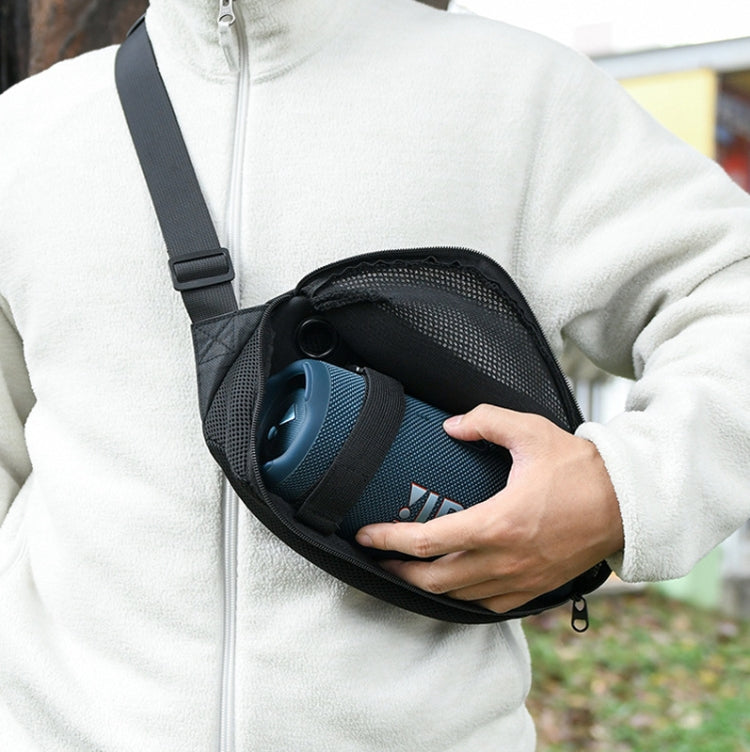 Universal Bluetooth Speaker Messenger Bag Chest Bag Handbag For JBL Flip Series/UE BOOM 3/Beats Pill Etc, Blue, Black