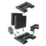 ขาตั้งพัดลมระบายความร้อนสำหรับ PS4 / PS4 Slim / PS4 Pro พร้อมแท่นวางแนวตั้งและที่ชาร์จคอนโทรลเลอร์คู่ JL-P1908