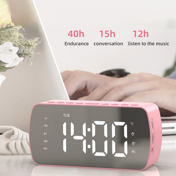 ลำโพงบลูทูธการ์ดพกพากลางแจ้ง พร้อมนาฬิกาและวิทยุขนาดเล็ก Q5 ดำ 1400mAh, Q5 ขาว 1400mAh