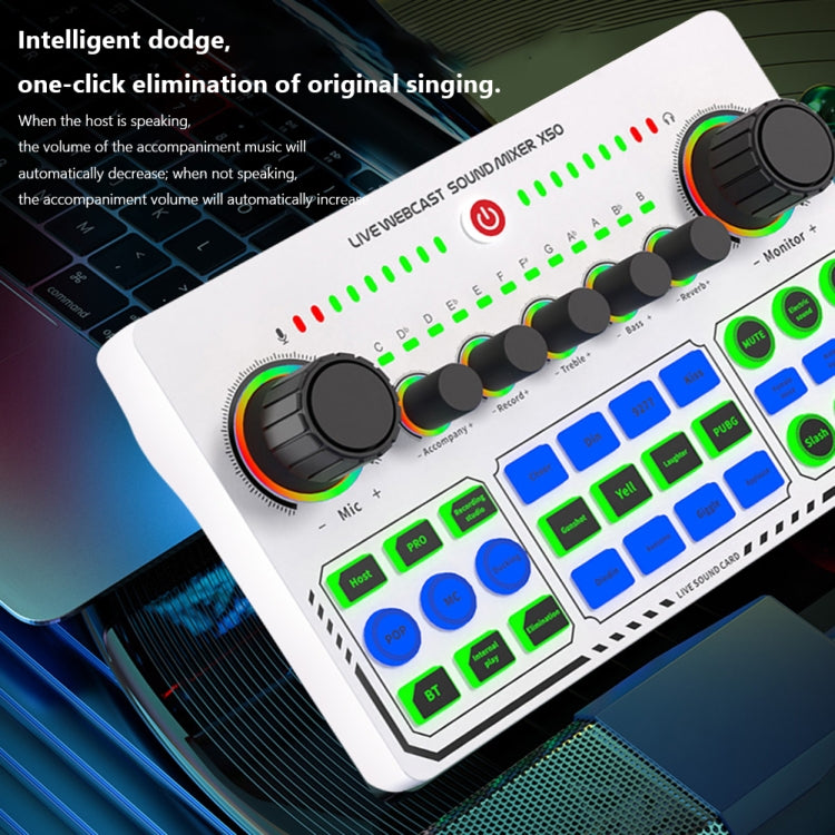 การ์ดเสียงสด Bluetooth RGB LED X50 พร้อมพอร์ต OTG, X50