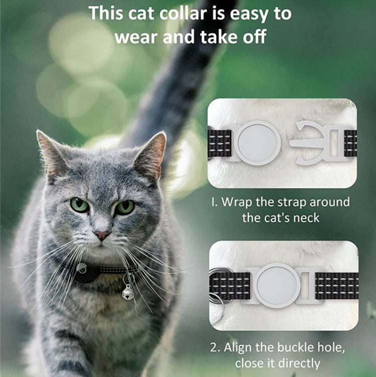 เคสซิลิโคนสำหรับติดตาม AirTag รุ่นที่ 2 / รุ่นที่ 1 พร้อมปลอกคอสัตว์เลี้ยงสะท้อนแสงและกระดิ่ง
