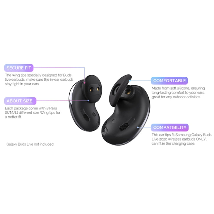 สำหรับ Samsung Galaxy Buds Live AhaStyle PT132 จุกหูฟังซิลิโคน S+M+L