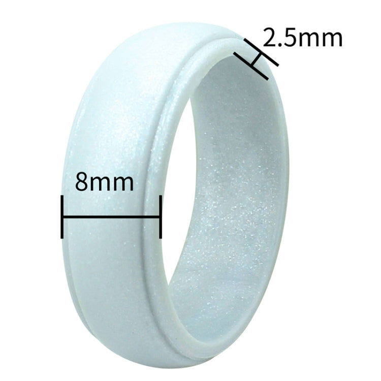 SH800-140 8mm Wide Curved Radian Step Silicone Ring, No.7, No.8, No.9, No.10, No.11, No.12