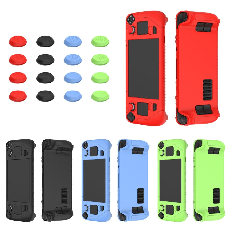 เคสซิลิโคนอ่อนสำหรับปกป้องจอยสติ๊ก Steam Deck พร้อมฝาครอบปุ่ม 4 ชิ้น, SD001 (สีดำ), SD001 (สีแดง), SD001 (สีน้ำเงินเรืองแสง), SD001 (สีเขียวเรืองแสง)