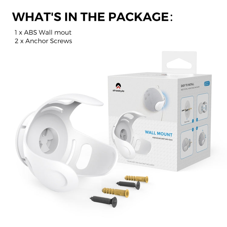 ขาตั้งผนังเก็บลำโพง AhaStyle PT183 สำหรับ Amazon Echo Dot 4/5 สีขาว, Amazon Echo Dot 4/5 สีดำ