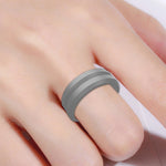 SiR053 แหวนซิลิโคนขอบร่องรูปตัว V สำหรับกีฬากลางแจ้ง คู่รัก เบอร์ 13, เบอร์ 14