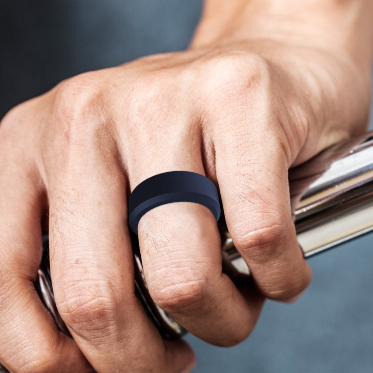 SIR062 8MM Wide Bevel Silicone Ring Sports Ring, No.14, No.10