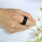 SIR062 8MM Wide Bevel Silicone Ring Sports Ring, No.14, No.10
