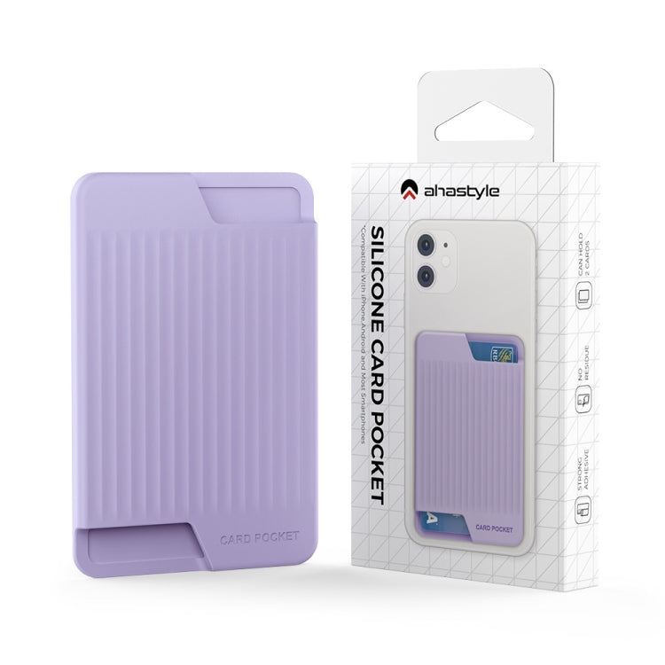 AhaStyle เคสซิลิโคนหลังโทรศัพท์มือถือใส่บัตร บัตรรถเมล์ บัตรธนาคาร ออแกไนเซอร์สะดวกสบาย PT169 (สีชมพู), PT169 (สีดำ), PT169 (สีเขียว), PT169 (สีม่วง)