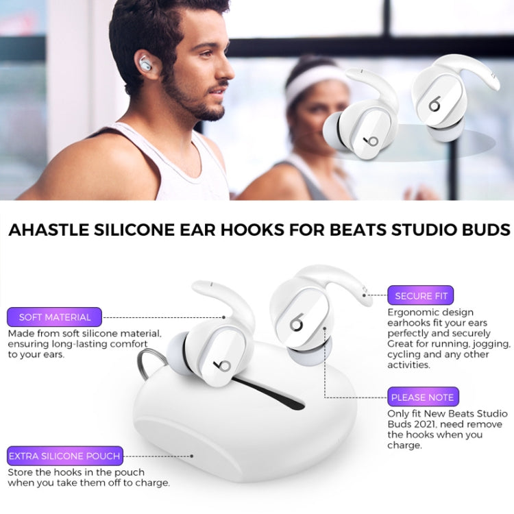 สำหรับ Beats Studio Buds AhaStyle PT172 ฝาครอบหูฟังซิลิโคน, สไตล์:, ฝาครอบหู x 3+กล่อง (สีขาว), ฝาครอบหู x 3+กล่อง (สีแดง), ฝาครอบหู x 3+กล่อง (สีดำ), ฝาครอบหู (สีขาว), ฝาครอบหู (สีดำ), ฝาครอบหู (สีแดง)