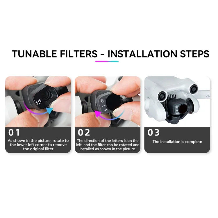 สำหรับ DJI Mini 3 Pro ฟิลเตอร์ RCSTQ PL อุปกรณ์เสริมโดรน ND8/PL, ND16/PL, ND32/PL, ND64/PL, 4 ใน 1 ND/PL 8/16/32/64, 6 ใน 1 UV+CPL+ND/PL 8/16/32/64