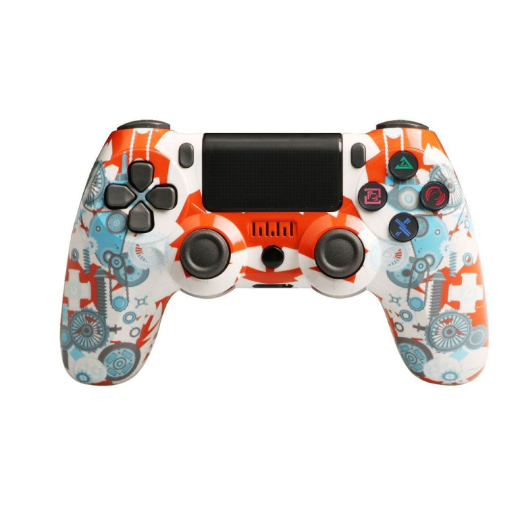 จอยเกมไร้สายบลูทูธ PS4 พร้อมแถบไฟและระบบสั่นคู่ สีขาว ดำ แดง น้ำเงิน เขียว ชมพู ตัวอักษร เส้น ไฟผี การ์ตูน ฮัลค์ โครงกระดูก เกียร์ สายฟ้า เปลวไฟ เมฆ ระเบิด ลายไม้ ดาวแดง