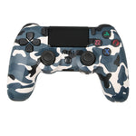 จอยเกมไร้สายบลูทูธ PS4 พร้อมแถบไฟและระบบสั่นคู่ สีขาว ดำ แดง น้ำเงิน เขียว ชมพู ตัวอักษร เส้น ไฟผี การ์ตูน ฮัลค์ โครงกระดูก เกียร์ สายฟ้า เปลวไฟ เมฆ ระเบิด ลายไม้ ดาวแดง