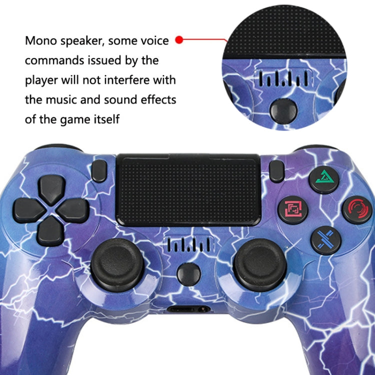 จอยเกมไร้สายบลูทูธ PS4 พร้อมแถบไฟและระบบสั่นคู่ สีขาว ดำ แดง น้ำเงิน เขียว ชมพู ตัวอักษร เส้น ไฟผี การ์ตูน ฮัลค์ โครงกระดูก เกียร์ สายฟ้า เปลวไฟ เมฆ ระเบิด ลายไม้ ดาวแดง