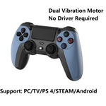 KM048 จอยสติ๊กไร้สาย Bluetooth 4.0 สำหรับ PS4 พร้อมแถบไฟ, KM048 (สีส้มสดใส), KM048 (สีชมพูโรส), KM048 (สีเหลืองมะนาว), KM048 (สีน้ำเงินภูเขา), KM048 (สีเทาสงคราม), KM048 (สีเงินสง่างาม), KM048 (สีขาวสง่างาม), KM048 (สีเขียวมิ้นต์)