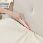 เครื่องมือจัดระเบียบผ้าปูที่นอนสำหรับช่องว่างเตียง สีขาว ชมพู เทา