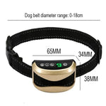 ปลอกคอกันเห่าสุนัขกันน้ำ ชาร์จ USB พร้อมการสั่นและเสียงบี๊บ สีทอง