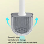 Soft Rubber Toilet Brush Clamp No Dead Space Cleaning Brush, Leakage, Drain