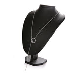 สร้อยคอโซ่เสื้อกันหนาวยาวโลหะผสมแท่งกลมรูปกากบาท, SKU1130 สีเงิน