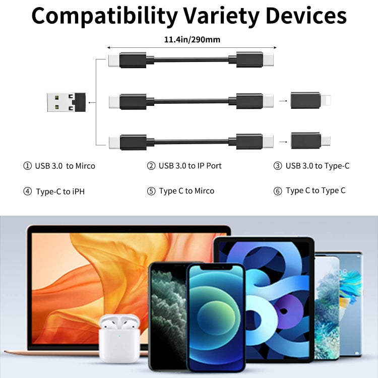 ชุดสายชาร์จอะแดปเตอร์ USB อเนกประสงค์พร้อมกระจกแต่งหน้าและที่วางโทรศัพท์ HE-C098 สีดำ, HE-C098 สีขาว