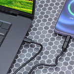 ชุดสายชาร์จอะแดปเตอร์ USB อเนกประสงค์พร้อมกระจกแต่งหน้าและที่วางโทรศัพท์ HE-C098 สีดำ, HE-C098 สีขาว