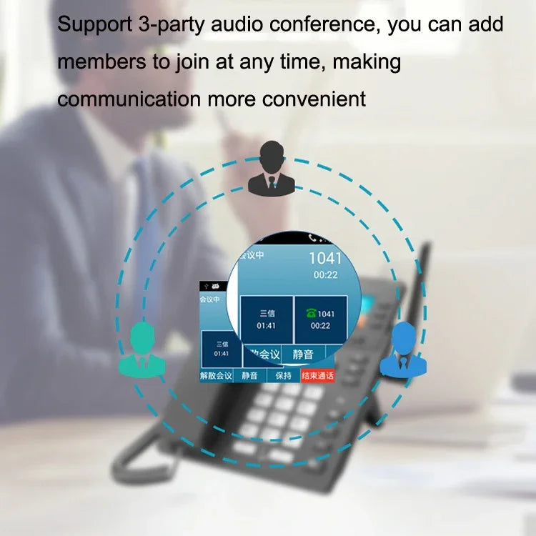 โทรศัพท์เครือข่าย VOIP สมาร์ท S01 4G Full Netcom SIP ประชุมเสียงสำนักงานธุรกิจ โทรศัพท์บ้านไร้สาย, S01