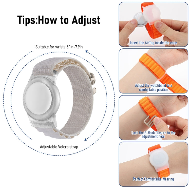 สายรัดข้อมือไนลอนสำหรับ AirTag รุ่นที่ 2 / AirTag รุ่นที่ 1 พร้อมเคสป้องกันการสูญหาย