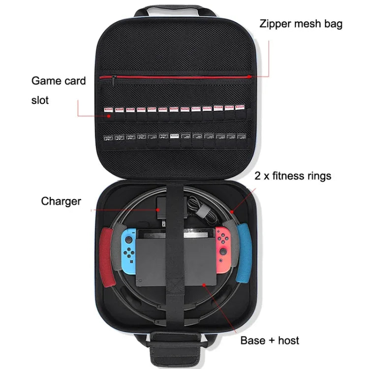 กระเป๋าเก็บแหวนฟิตเนสคู่สำหรับ Nintendo Switch EVA แข็งแบบพกพา อุปกรณ์เสริมสำหรับเครื่องหลัก, GH1872