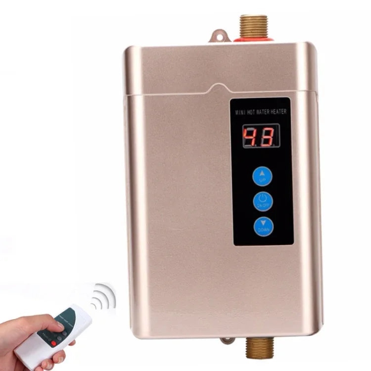เครื่องทำน้ำอุ่นไฟฟ้าพร้อมรีโมทควบคุม ปรับอุณหภูมิได้ ปลั๊ก US 3000W, ปลั๊ก UK 3000W, ปลั๊ก EU 4000W, ปลั๊ก AU 4000W