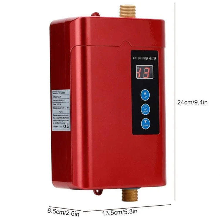 เครื่องทำน้ำอุ่นไฟฟ้าพร้อมรีโมทควบคุม ปรับอุณหภูมิได้ ปลั๊ก US 3000W, ปลั๊ก UK 3000W, ปลั๊ก EU 4000W, ปลั๊ก AU 4000W