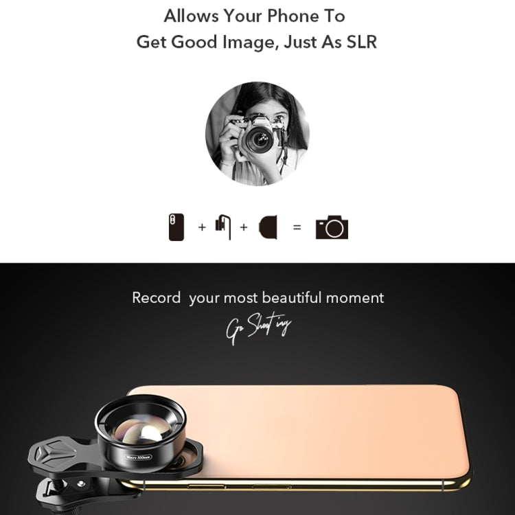 APEXEL APL-HB100MM เลนส์แมลงและเครื่องประดับ HD 100 ไมโคร ภายนอกโทรศัพท์มือถือ, APL-HB100MM