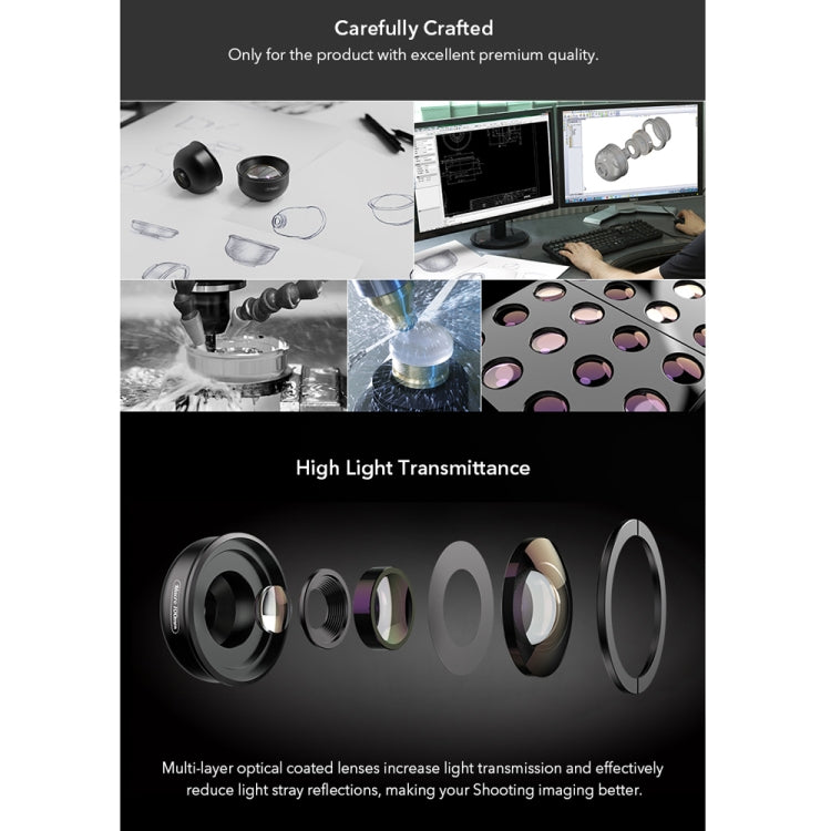 APEXEL APL-HB100MM เลนส์แมลงและเครื่องประดับ HD 100 ไมโคร ภายนอกโทรศัพท์มือถือ, APL-HB100MM