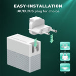 LDNIO A2620C ที่ชาร์จโทรศัพท์แท็บเล็ตอเนกประสงค์ 65W พอร์ต Type-C/USB-C ชาร์จเร็ว ปลั๊ก EU 65W, ปลั๊ก UK 65W, ปลั๊ก US 65W