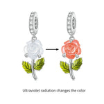 เครื่องประดับลูกปัดซิริคอนเงินสเตอร์ลิงเปลี่ยนสีด้วยแสง UV สีชมพู