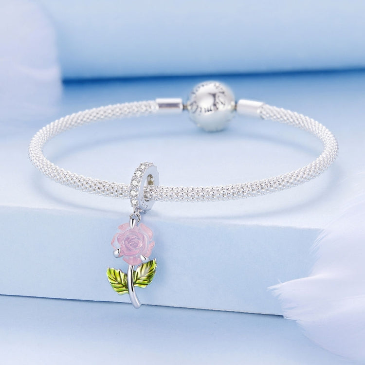 เครื่องประดับลูกปัดซิริคอนเงินสเตอร์ลิงเปลี่ยนสีด้วยแสง UV สีชมพู