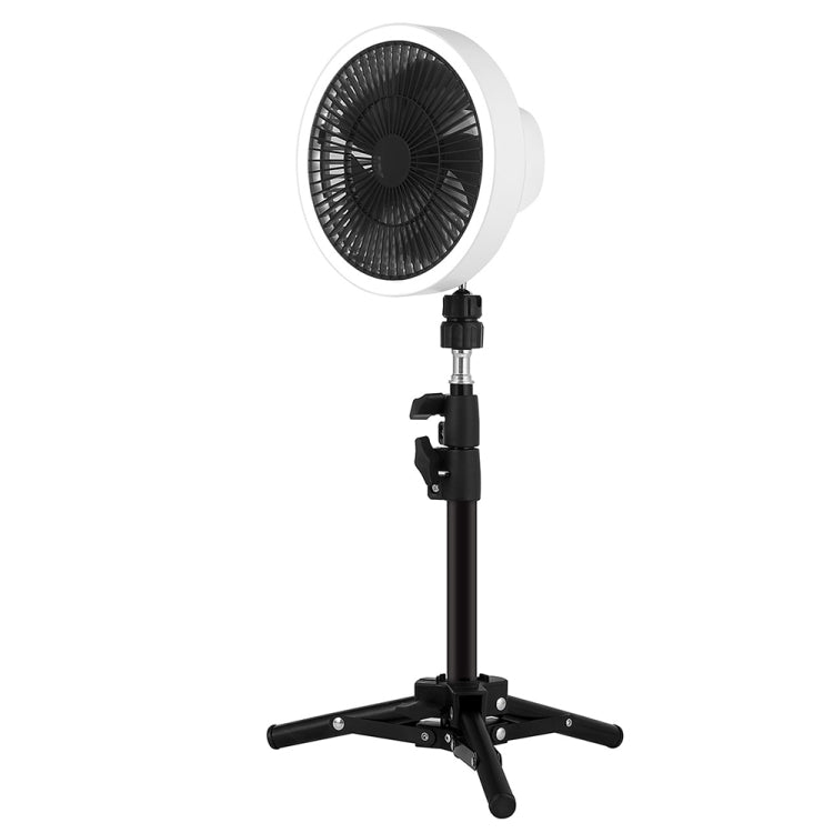 พัดลมขาตั้ง LED ขนาด 7 นิ้วสำหรับตั้งแคมป์กลางแจ้ง ZK-01 พัดลมพกพาอเนกประสงค์พร้อมแบตเตอรี่สำรองและแขวนได้