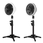 พัดลมขาตั้ง LED ขนาด 7 นิ้วสำหรับตั้งแคมป์กลางแจ้ง ZK-01 พัดลมพกพาอเนกประสงค์พร้อมแบตเตอรี่สำรองและแขวนได้