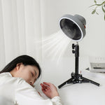 พัดลมขาตั้ง LED ขนาด 7 นิ้วสำหรับตั้งแคมป์กลางแจ้ง ZK-01 พัดลมพกพาอเนกประสงค์พร้อมแบตเตอรี่สำรองและแขวนได้