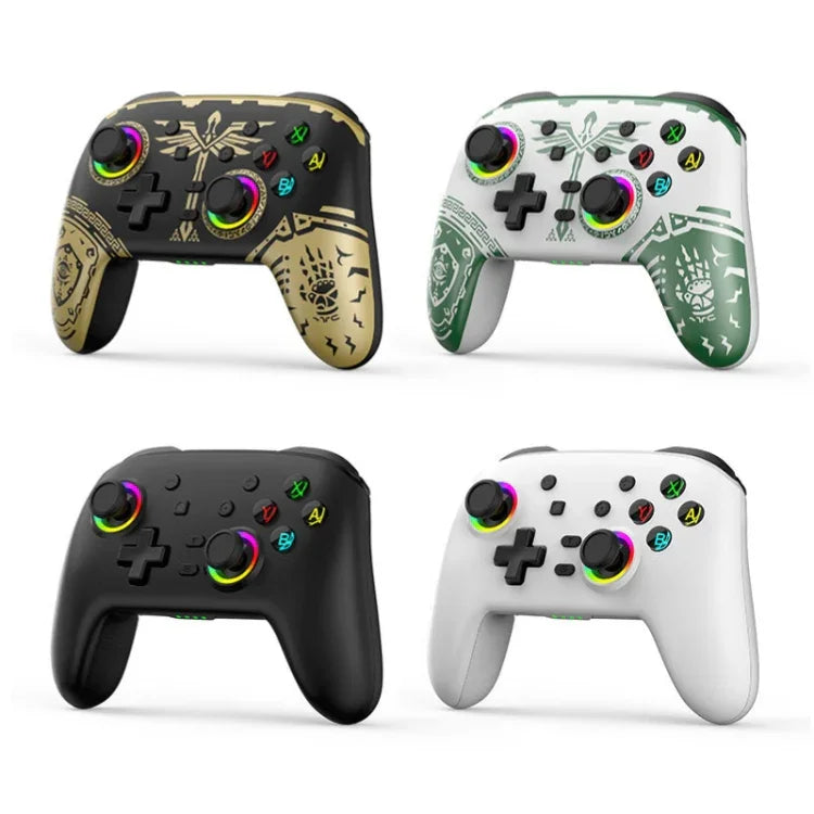 จอยเกมสั่นไร้สายบลูทูธสำหรับ Nintendo Switch/Switch PRO, สีดำทอง, ขาวเขียว, ดำ, ขาว