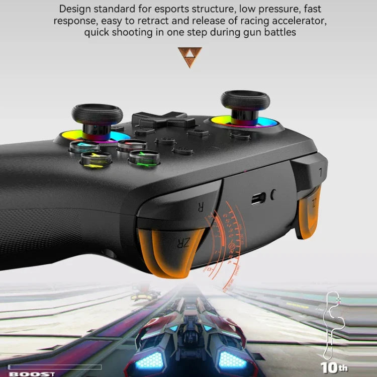 จอยเกมสั่นไร้สายบลูทูธสำหรับ Nintendo Switch/Switch PRO, สีดำทอง, ขาวเขียว, ดำ, ขาว